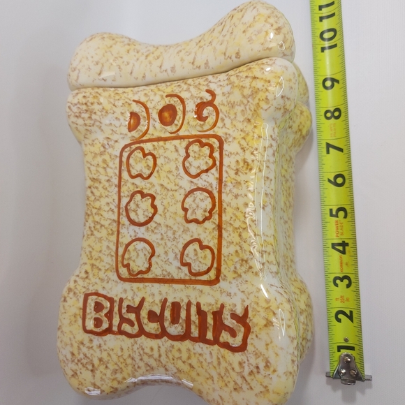 Dog Biscuit Bone Shaped Ceramic Puppy Biscuit Cookie Jar - Picture 10 of 10